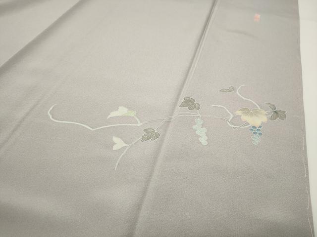 平和屋着物●訪問着 友禅 作家物 葡萄蔦の葉花文 暈し染め 正絹 逸品 未使用 CABD8900gh