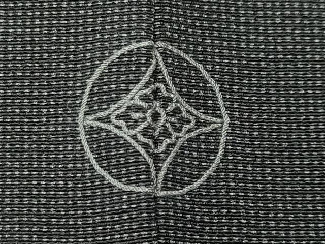 平和屋着物●江戸小紋 庭野三樹夫作 角通し 黒地 正絹 逸品 CABD8912gh