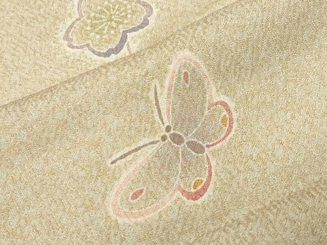 平和屋着物●訪問着 作家物 駒刺繍 舞蝶花文 暈し染め 金彩 正絹 逸品 CABD8952gh