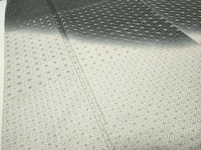 平和屋着物●訪問着 本場大島紬地 総刺繍 刺し子 吉祥横段文 正絹 逸品 CABD8956gh
