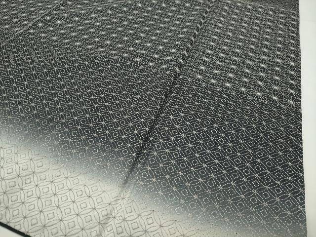 平和屋着物●訪問着 本場大島紬地 総刺繍 刺し子 吉祥横段文 正絹 逸品 CABD8956gh