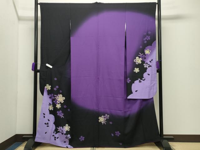 平和屋着物●豪華振袖 駒刺繍 舞桜文 暈し染め 金彩 やまと誂製 正絹 逸品 CABD8983gh