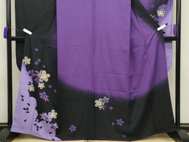 平和屋着物●豪華振袖 駒刺繍 舞桜文 暈し染め 金彩 やまと誂製 正絹 逸品 CABD8983gh