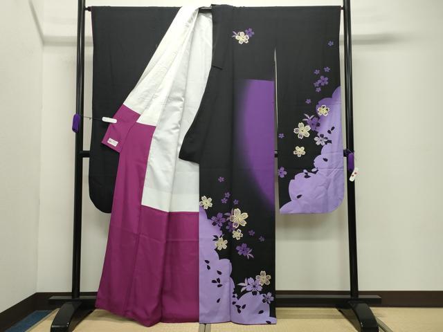 平和屋着物●豪華振袖 駒刺繍 舞桜文 暈し染め 金彩 やまと誂製 正絹 逸品 CABD8983gh