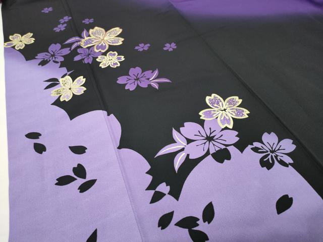 平和屋着物●豪華振袖 駒刺繍 舞桜文 暈し染め 金彩 やまと誂製 正絹 逸品 CABD8983gh