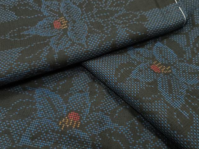 平和屋着物●本場大島紬 7マルキ 草花文 正絹 逸品 未使用 CABD8985gh
