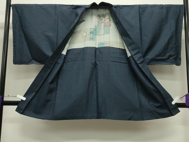 平和屋着物●男性 紬 アンサンブル 100亀甲 総詰め 正絹 逸品 未使用 CABD8992gh