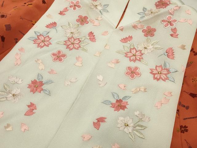 平和屋着物●長襦袢 無双仕立て 楽器文 金彩 半衿刺繍 正絹 逸品 CABD8993gh