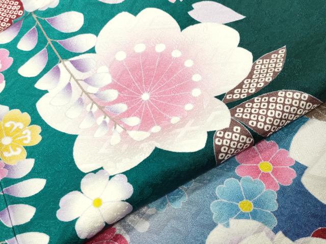 平和屋着物●豪華振袖 駒刺繍 舞桜花文 暈し染め やまと誂製 正絹 逸品 CABD8999gh