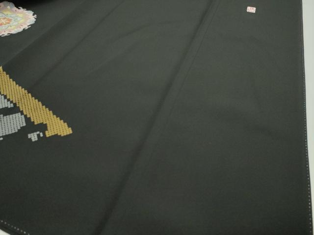 平和屋着物●豪華黒留袖 作家物 駒刺繍 籬鳳凰花文 金彩 正絹 逸品 CABD9002gh