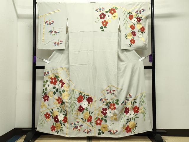 平和屋着物●訪問着 花唐草文 金彩 正絹 逸品 CABD9005gh