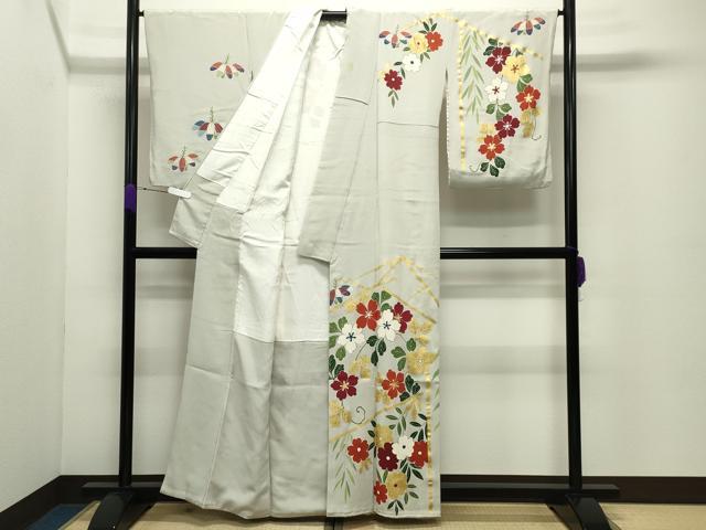 平和屋着物●訪問着 花唐草文 金彩 正絹 逸品 CABD9005gh