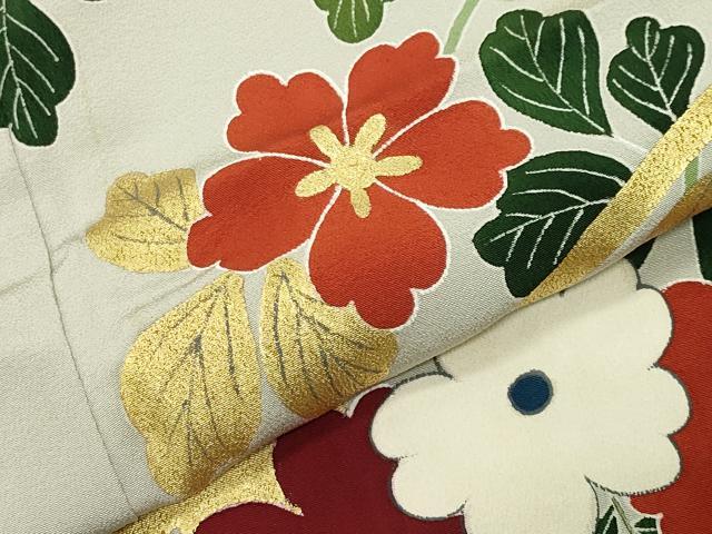 平和屋着物●訪問着 花唐草文 金彩 正絹 逸品 CABD9005gh