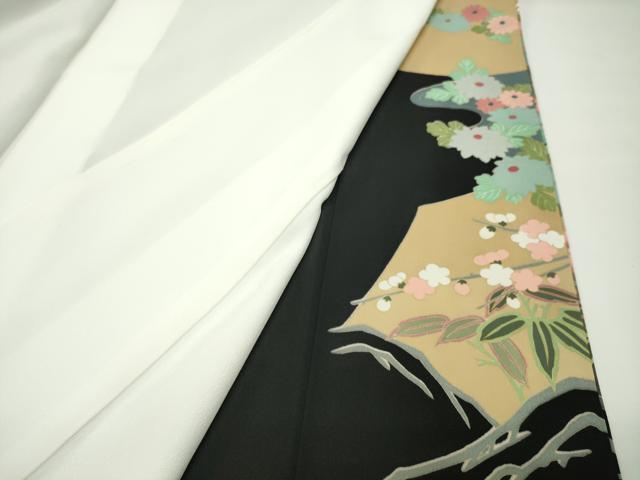 平和屋着物●豪華黒留袖 友禅 作家物 群鶴松竹梅文 暈し染め 正絹 逸品 CABD9014gh