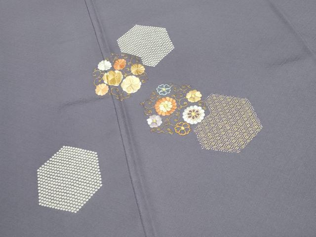 平和屋着物●創業460年・千總 訪問着 刺繍 亀甲花唐草文 金彩 西武百貨店扱い 正絹 逸品 CABD9026gh