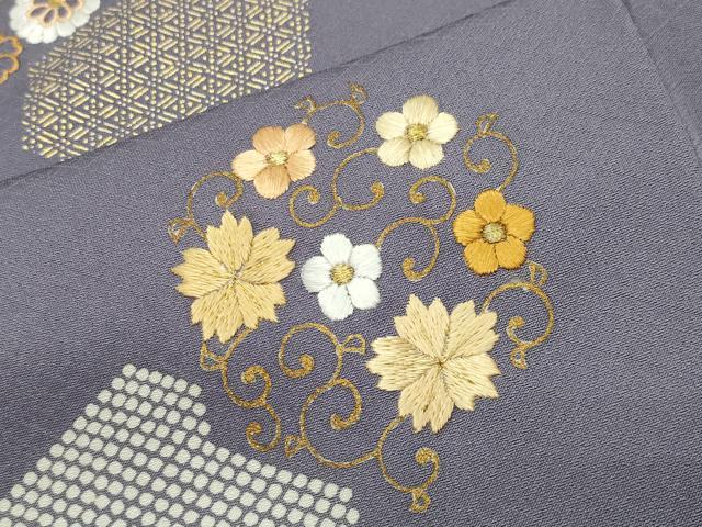平和屋着物●創業460年・千總 訪問着 刺繍 亀甲花唐草文 金彩 西武百貨店扱い 正絹 逸品 CABD9026gh