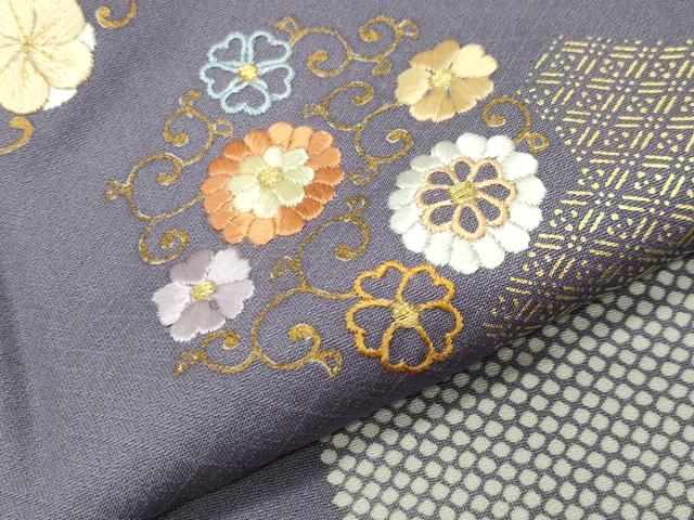 平和屋着物●創業460年・千總 訪問着 刺繍 亀甲花唐草文 金彩 西武百貨店扱い 正絹 逸品 CABD9026gh