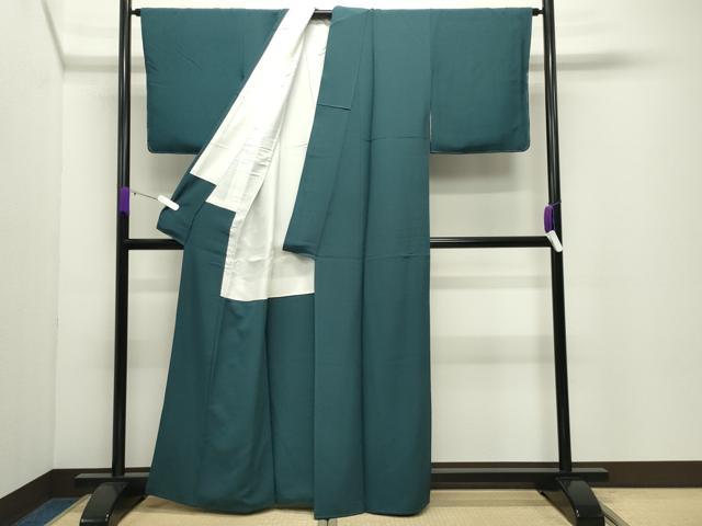 平和屋着物●上質な色無地 京の名水染 革色 反端付き 正絹 逸品 未使用 CABD9028gh
