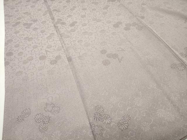 平和屋着物●上質な色無地 花唐草地紋 胡桃染色 さが美扱い 反端付き 正絹 逸品 未使用 CABD9029gh