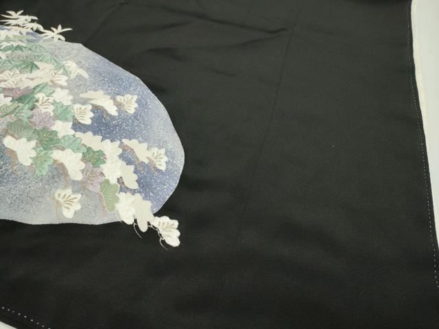 平和屋着物▼豪華黒留袖 刺繍 松竹梅文 金糸 正絹 逸品 CABD9050gh