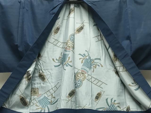 平和屋着物●男性 紬 アンサンブル 色無地 褐返色 キングサイズ 正絹 逸品 CABD9093gh