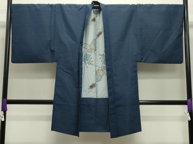 平和屋着物●男性 紬 アンサンブル 色無地 褐返色 キングサイズ 正絹 逸品 CABD9093gh