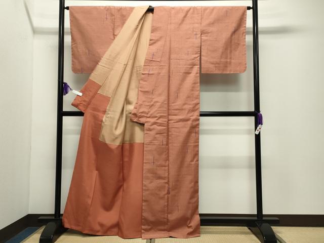 平和屋着物●ゆきやま紬 無限彩色 反端付き 正絹 逸品 未使用 CABD9114gh