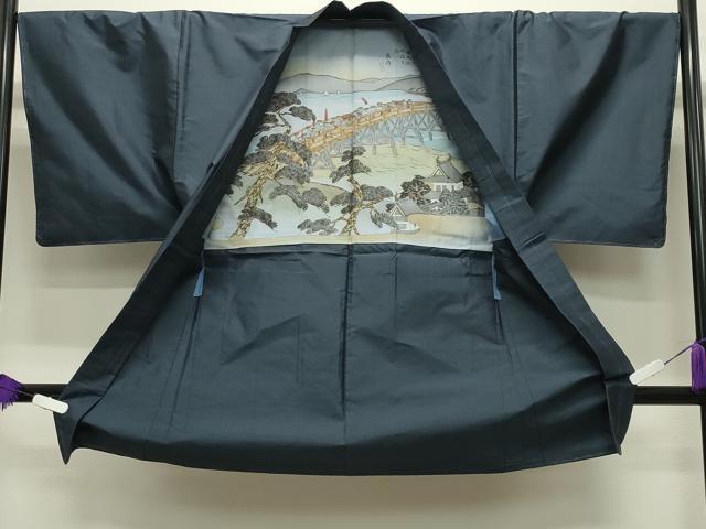 平和屋着物●男性 本場大島紬 アンサンブル 80亀甲 総詰め 正絹 逸品 未使用 CABD9126gh