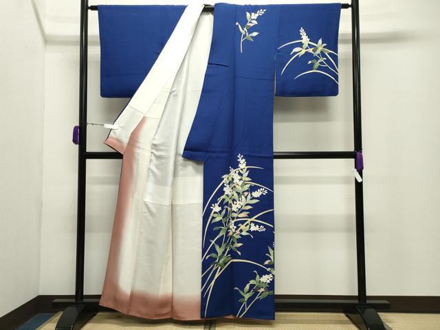 平和屋着物●本加賀友禅作家 金丸充夫 訪問着 草花文 正絹 逸品 CABD9156gh