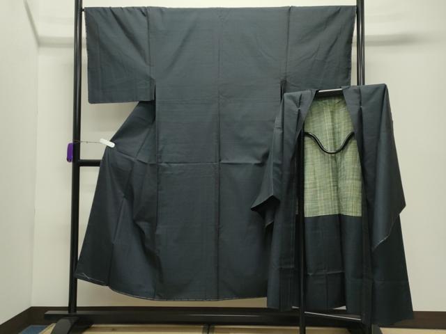 平和屋着物○男性 本場大島紬 アンサンブル 80亀甲 総詰め 正絹 逸品