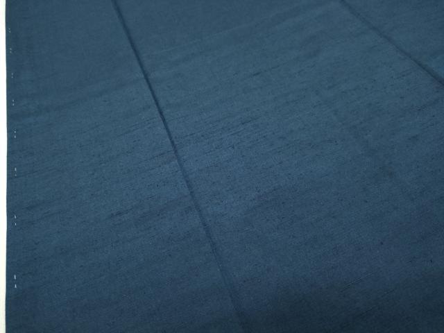 平和屋着物●男性 紬 アンサンブル・長襦袢セット 色無地 青藍色 正絹 逸品 未使用 CABD9179gh