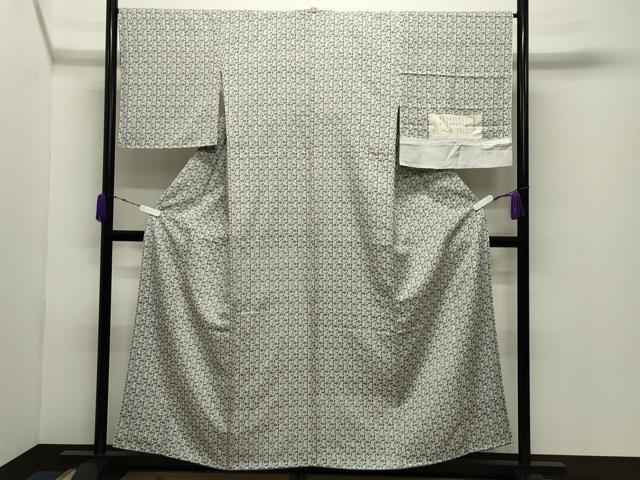 平和屋着物●紋織間道紬 草花文 やまと誂製 反端付き 胴抜き仕立て 正絹 逸品 CABD9185gh