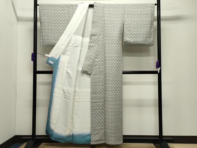 平和屋着物●紋織間道紬 草花文 やまと誂製 反端付き 胴抜き仕立て 正絹 逸品 CABD9185gh