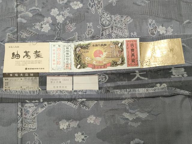 平和屋着物●都喜ヱ門 本場大島紬 9マルキ 紬萬葉 祭日円舞 さが美扱い 藤絹織物謹製 証紙付き 正絹 逸品 CABD9197gh
