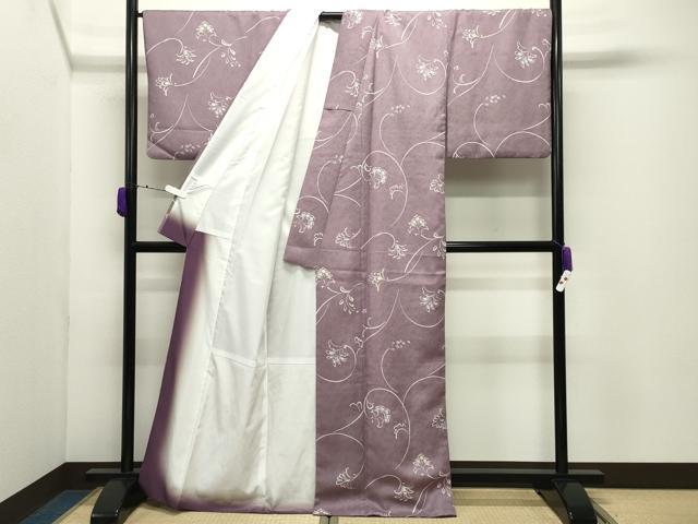 平和屋着物●小紋 更紗花唐草文 洗える着物 CABD9213gh