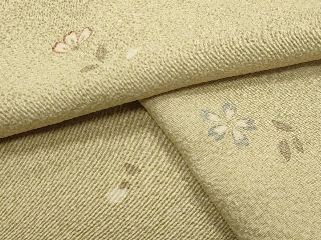 平和屋着物●上質な小紋 舞桜文 正絹 逸品 CABD9214gh