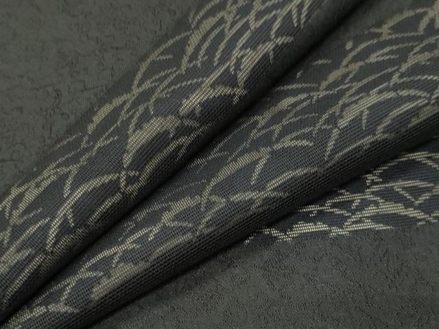 平和屋着物○男性 小紋 紗 雪芝文 黒地 正絹 逸品 CABD9232gh