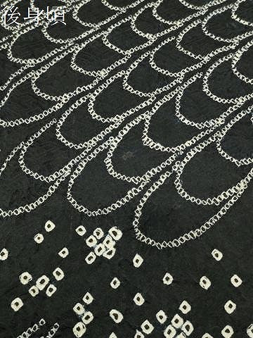 平和屋着物●訪問着 総絞り 吉祥文 黒地 銀彩 正絹 逸品 CABD9242gh
