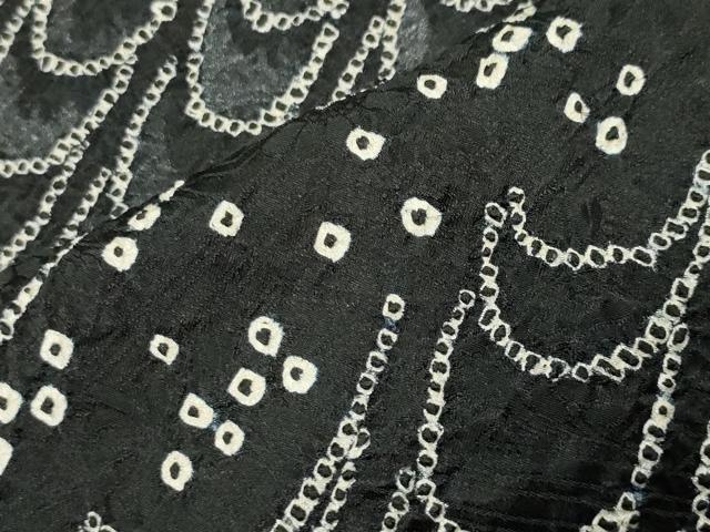 平和屋着物●訪問着 総絞り 吉祥文 黒地 銀彩 正絹 逸品 CABD9242gh