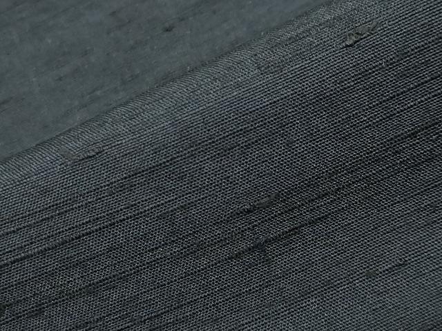 平和屋着物●男性 紬 アンサンブル 色無地 漆黒色 正絹 逸品 未使用 CABD9246gh