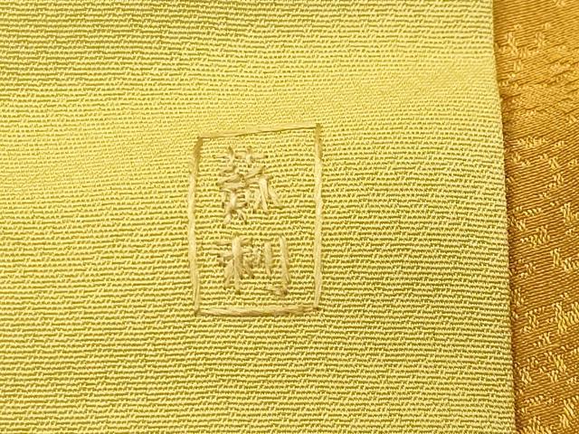 平和屋着物●中国三大刺繍 蘇州刺繍 長襦袢 無双仕立て 縞地紋 櫨染色 半衿刺繍 正絹 逸品 CABD9257gh