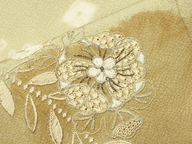 平和屋着物●中国三大刺繍 スワトウ刺繍 訪問着 駒刺繍 辻が花 絞り 金糸 正絹 逸品 未使用 CABD9282gh