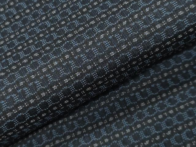 平和屋着物●男性 本場大島紬 アンサンブル 幾何学文様 正絹 逸品 CABD9296gh