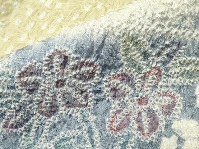 平和屋着物●訪問着 総絞り 流水花文 暈し染め 正絹 逸品 CABD9302gh
