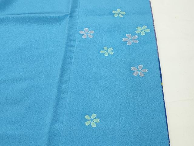 平和屋着物●豪華振袖 駒刺繍 雪輪舞桜文 暈し染め 金彩 金通し地 京都きもの友禅扱い 正絹 逸品 CABD9321gh