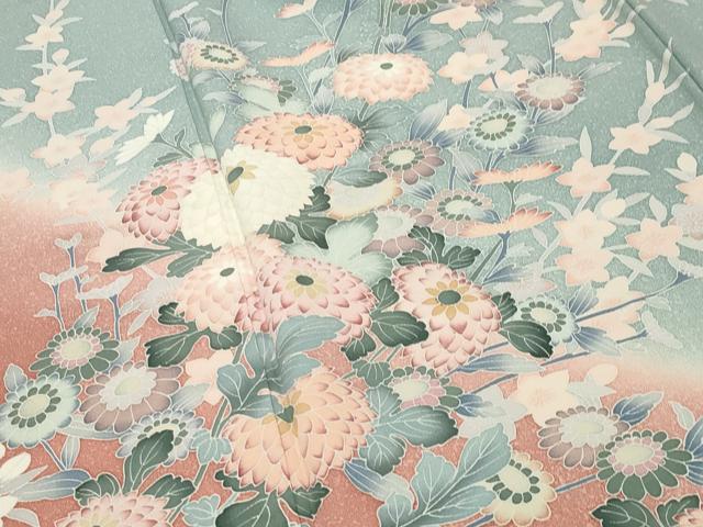 平和屋着物●訪問着 友禅 作家物 枝花文 暈し染め 正絹 逸品 CABD9324gh