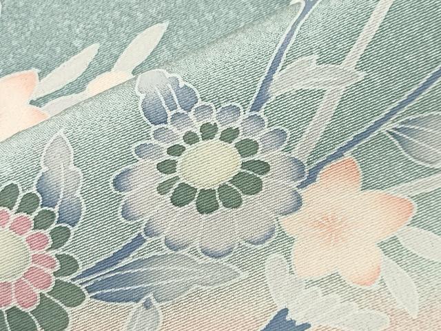 平和屋着物●訪問着 友禅 作家物 枝花文 暈し染め 正絹 逸品 CABD9324gh