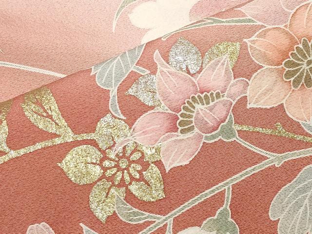 平和屋着物●訪問着 枝垂れ桜花文 暈し染め 金銀彩 正絹 逸品 CABD9335gh