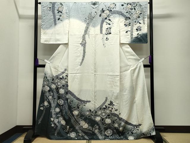 平和屋着物●訪問着 作家物 辻が花 絞り 暈し染め 金彩 正絹 逸品 CABD9336gh