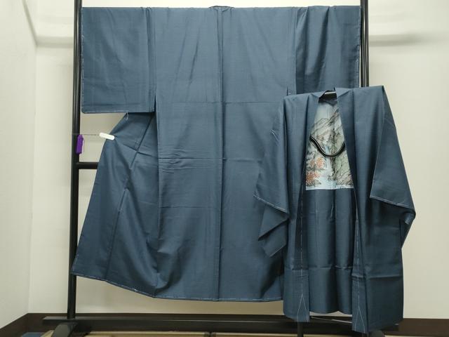 平和屋着物●男性 本場大島紬 アンサンブル 100亀甲 総詰め 正絹 逸品 未使用 CABD9343gh